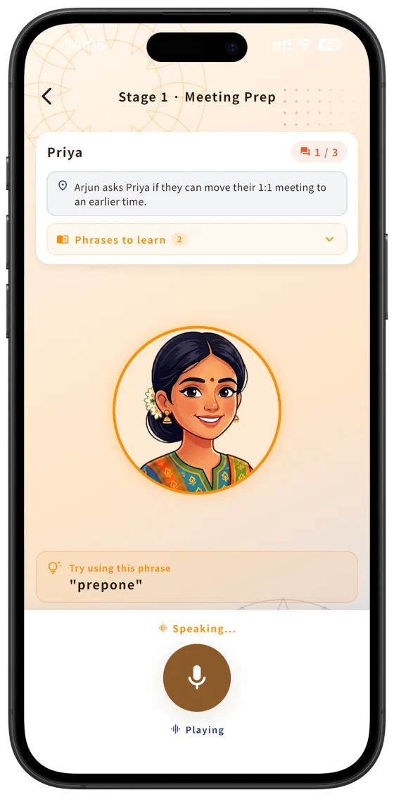 SpiceTalk roleplay conversation screen
